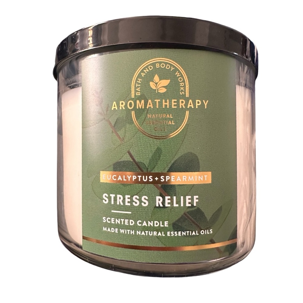 Bath & Body Works Aromatherapy STRESS RELIEF Eucalyptus Spearmint 3 Wick Candle